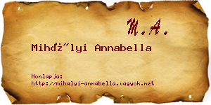 Mihályi Annabella névjegykártya